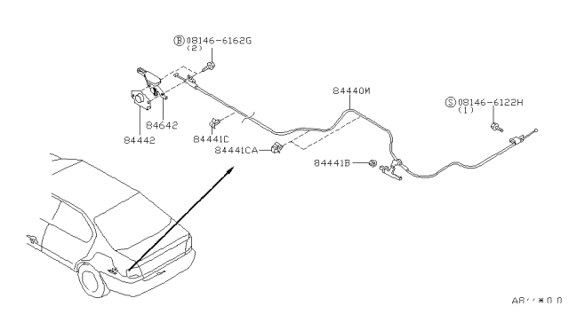 2000 Infiniti G20 Trunk Opener Diagram 1