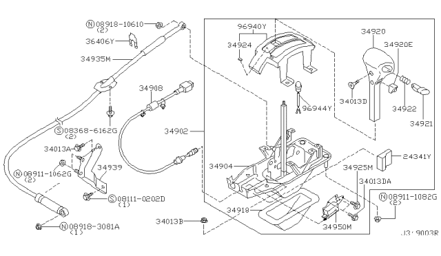 2002 Infiniti G20 Auto Transmission Control Device Diagram 1