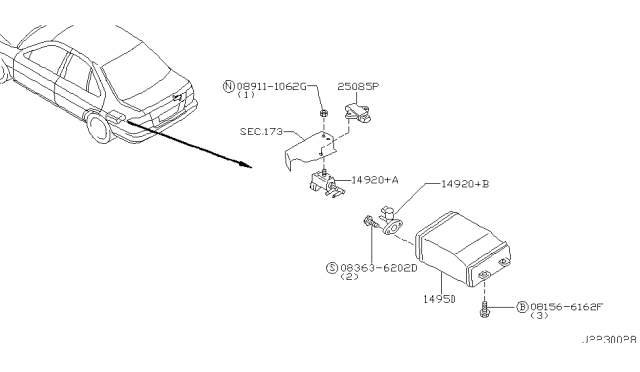 2002 Infiniti G20 Engine Control Vacuum Piping Diagram 3