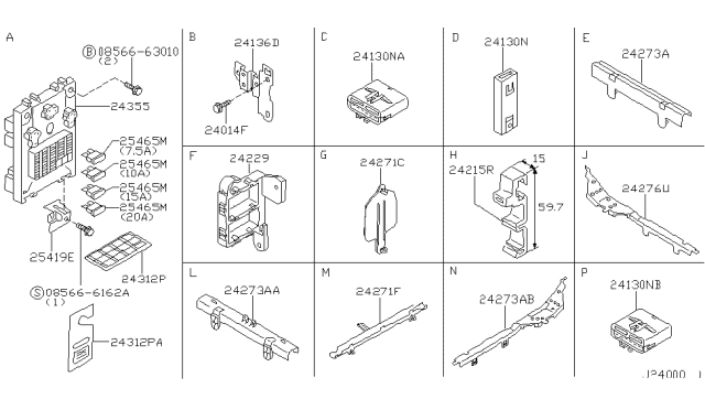 2001 Infiniti G20 Protector-Harness Diagram for 24272-3J100