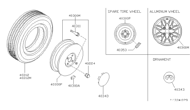 2000 Infiniti G20 Road Wheel & Tire Diagram 1