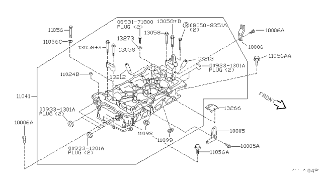 1999 Infiniti G20 Bolt-Camshaft Bracket Diagram for 13058-2J201