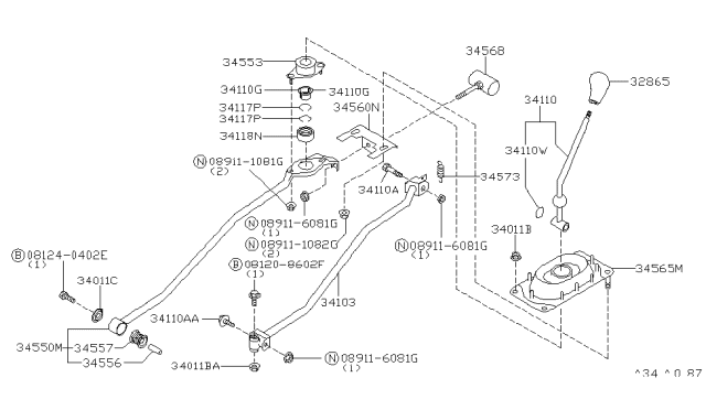 2000 Infiniti G20 Bolt Hex Diagram for 08124-0402E