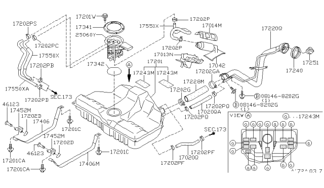 1999 Infiniti G20 Hose-Emission Control Diagram for A1994-22061