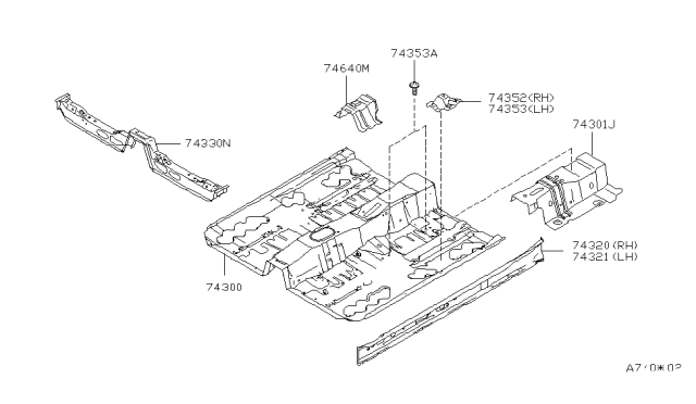 2000 Infiniti G20 Floor Panel Diagram