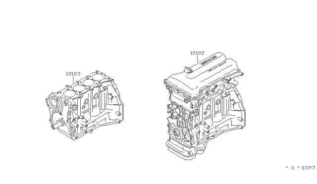 2000 Infiniti G20 Engine Assy-Short Diagram for 10103-7J4M0