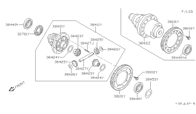 1999 Infiniti G20 Front Final Drive Diagram 1