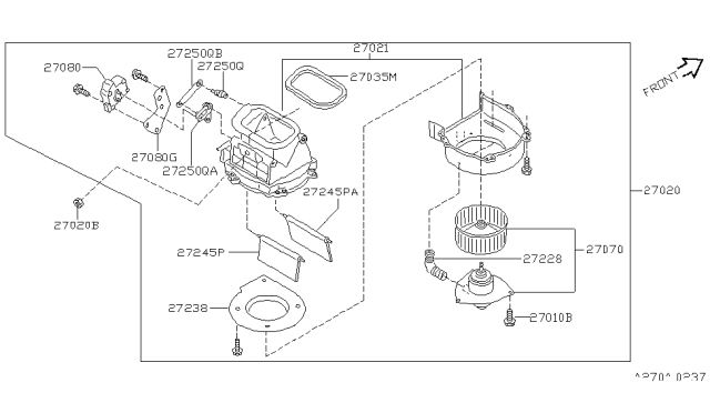 2000 Infiniti G20 Heater & Blower Unit Diagram 1