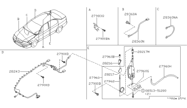 1999 Infiniti G20 Audio & Visual Diagram 1