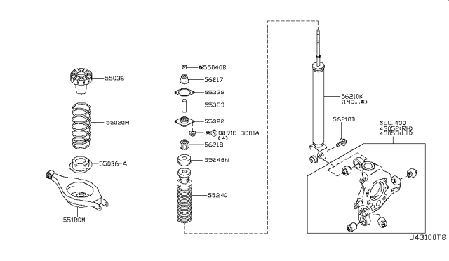 2006 Infiniti G35 Coupe Rear Suspension Diagram 10