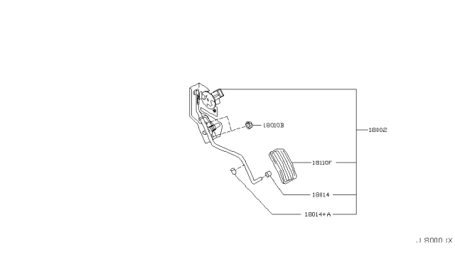 2007 Infiniti G35 Lever Complete - Accelerator, W/DRUM Diagram for 18002-AM81D