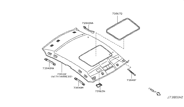 2003 Infiniti G35 Coupe Roof Trimming Diagram 8