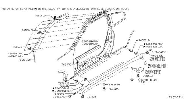 2003 Infiniti G35 Body Side Fitting Diagram 1