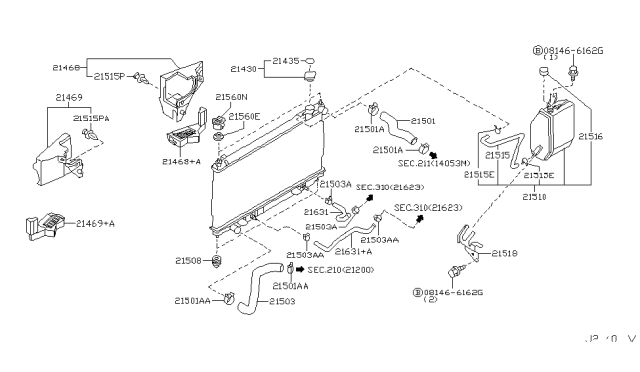 2004 Infiniti G35 Radiator,Shroud & Inverter Cooling Diagram 1