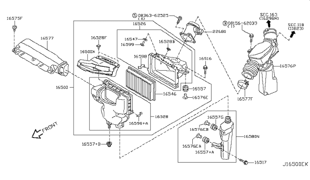 2003 Infiniti G35 Coupe Air Cleaner Diagram 2