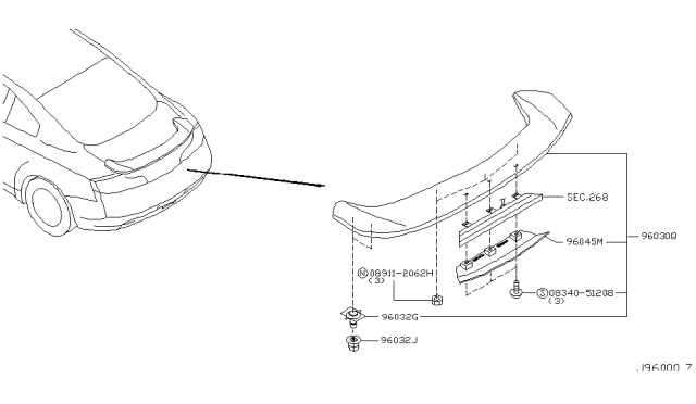 2006 Infiniti G35 Cover - Air Spoiler Diagram for 96045-AM818