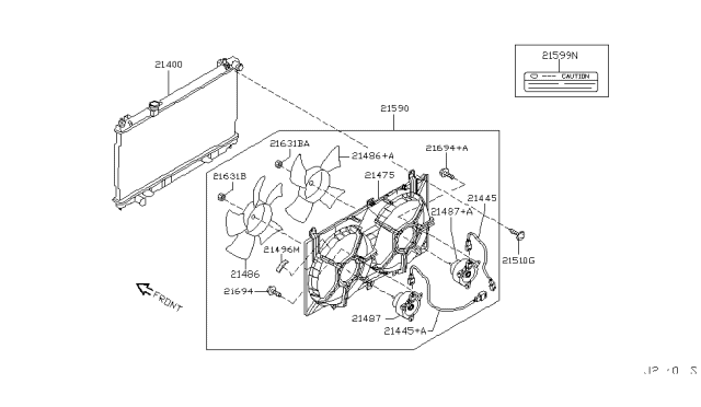 2003 Infiniti G35 Radiator,Shroud & Inverter Cooling Diagram 14