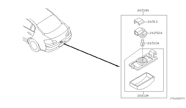 2005 Infiniti G35 Lamp Assembly-Licence Diagram for 26510-1L000
