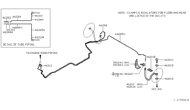 2006 Infiniti G35 Brake Piping & Control Diagram 3