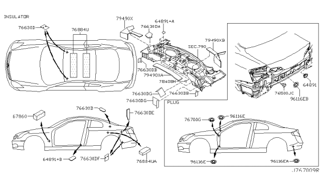 2004 Infiniti G35 Coupe Body Side Fitting Diagram 7