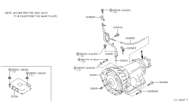 2003 Infiniti G35 Auto Transmission,Transaxle & Fitting Diagram 2