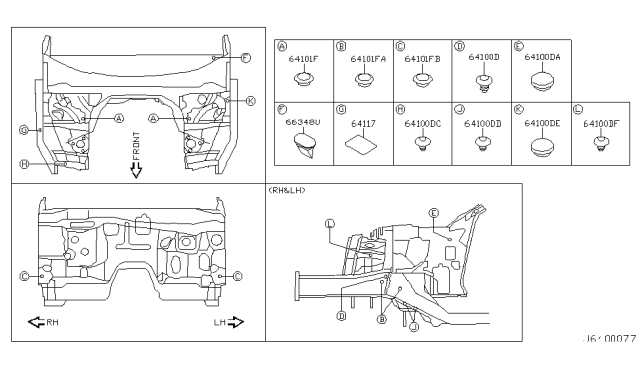 2004 Infiniti G35 Coupe Hood Ledge & Fitting Diagram 4