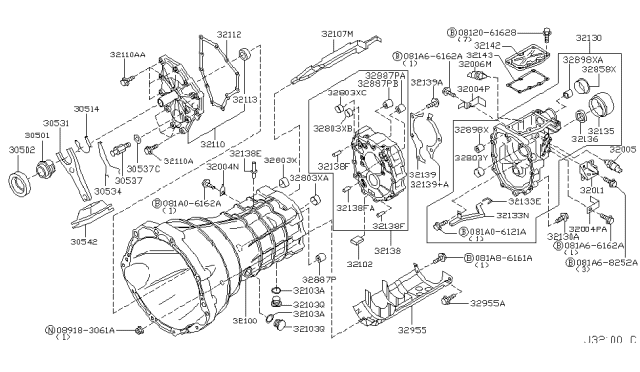 2004 Infiniti G35 Transmission Case & Clutch Release Diagram 2