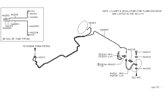 2007 Infiniti G35 Hose Assy-Brake,Rear Diagram for 46210-AL51A