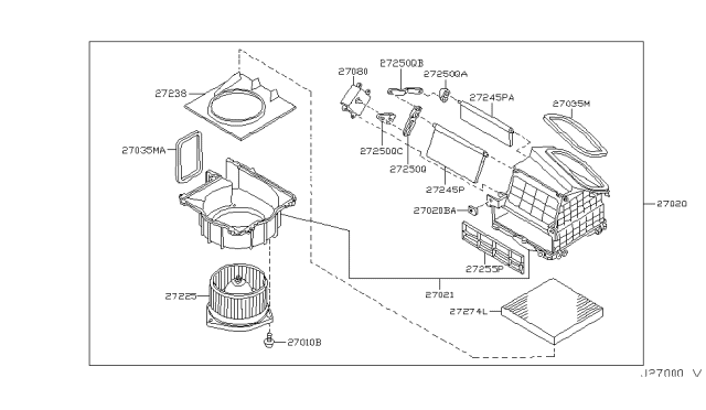 2004 Infiniti G35 Heater & Blower Unit Diagram 1