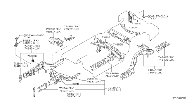 2004 Infiniti G35 Member & Fitting Diagram 5