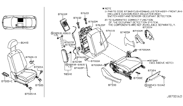 2005 Infiniti G35 Coupe Front Seat Diagram 5
