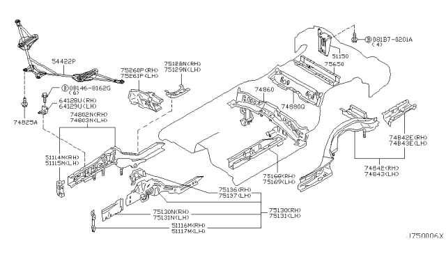 2005 Infiniti G35 Coupe Member & Fitting Diagram 1