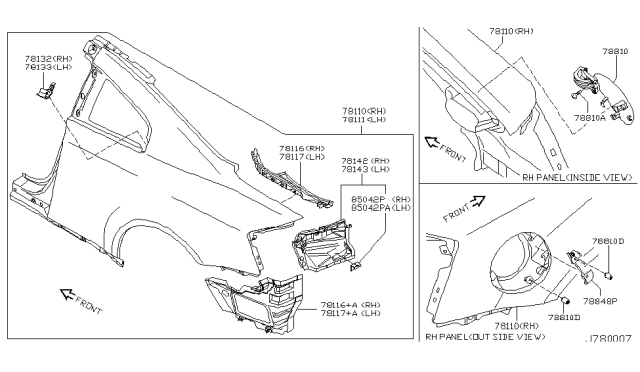2007 Infiniti G35 Rear Fender & Fitting Diagram 1