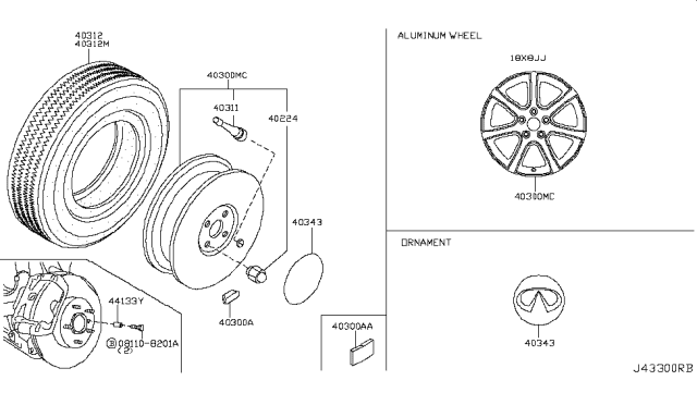 2006 Infiniti G35 Coupe Road Wheel & Tire Diagram 2