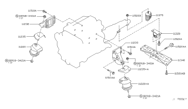 2003 Infiniti G35 Coupe Engine & Transmission     Mounting Diagram 6