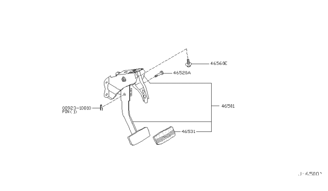 2007 Infiniti G35 Brake & Clutch Pedal Diagram 1