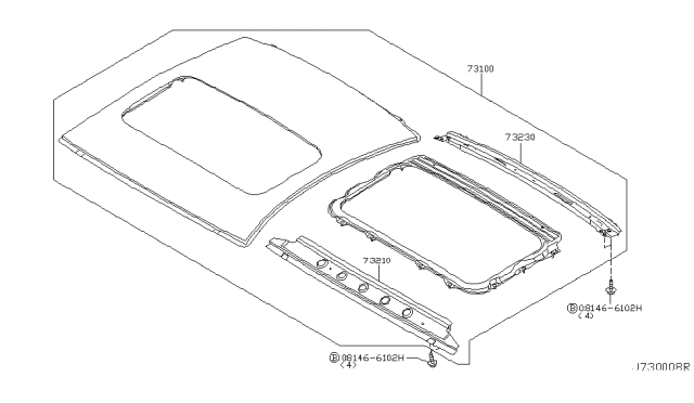 2006 Infiniti G35 Coupe Roof Panel & Fitting Diagram 3