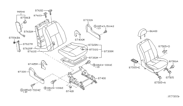 2003 Infiniti G35 Front Seat Diagram 9