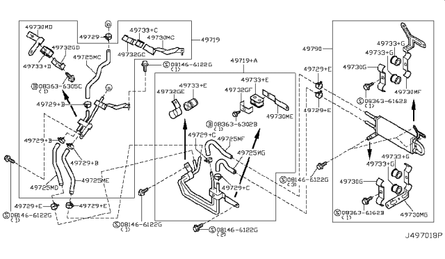 2006 Infiniti G35 Coupe Power Steering Piping Diagram 4