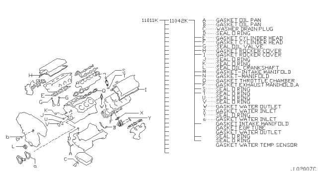 2004 Infiniti G35 Engine Gasket Kit Diagram