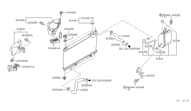 2003 Infiniti G35 Radiator,Shroud & Inverter Cooling Diagram 5