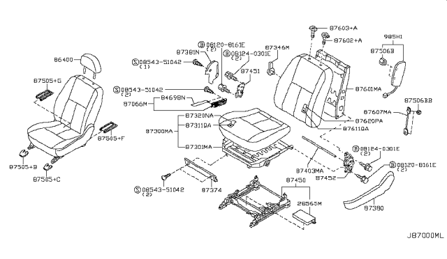 2005 Infiniti G35 Front Seat Diagram 9