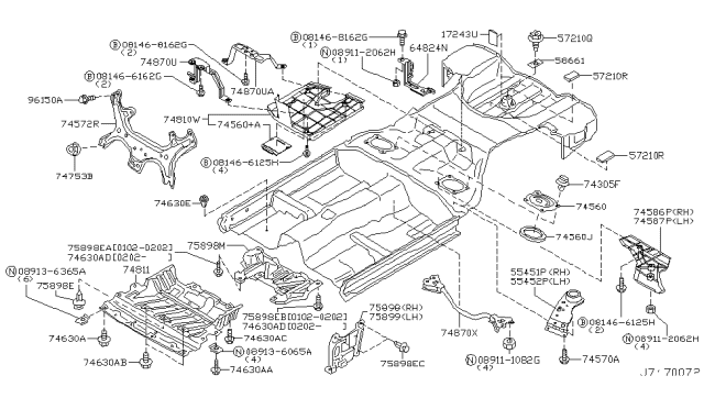 2003 Infiniti G35 Floor Fitting Diagram 8