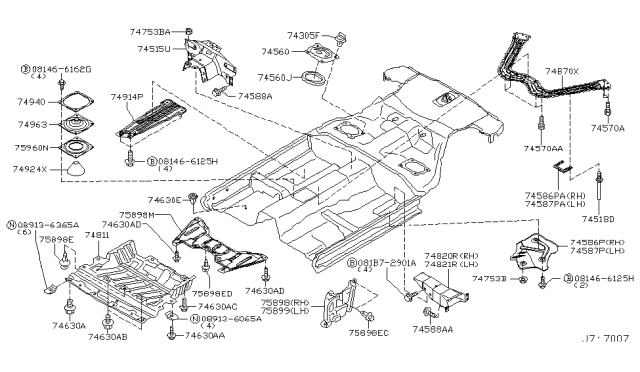2004 Infiniti G35 Cover-Fuel Tank Diagram for 74840-CD800