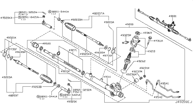2004 Infiniti G35 Coupe Power Steering Gear Diagram 1