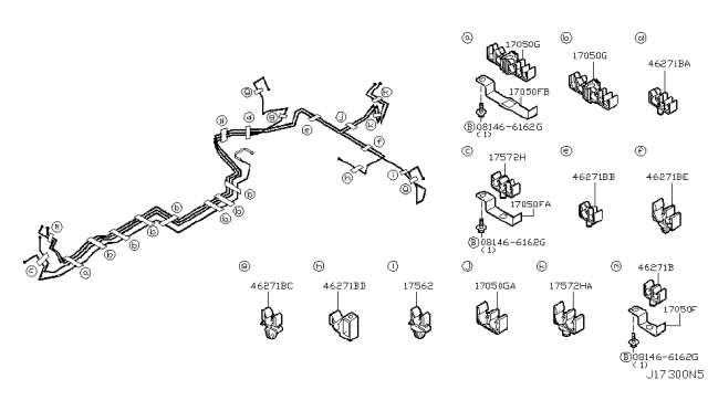 2007 Infiniti G35 Clamp Diagram for 17571-AM601