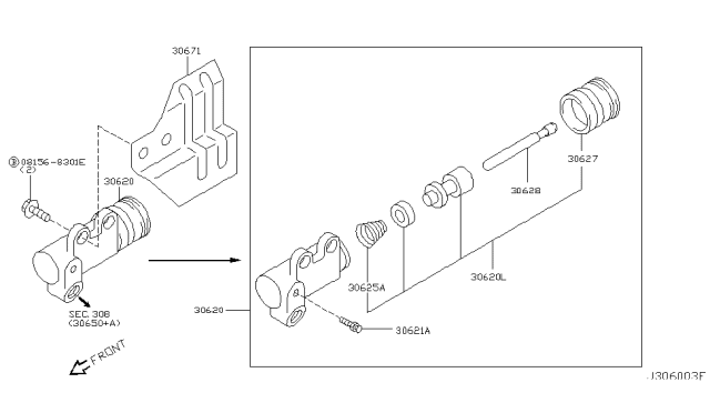 2005 Infiniti G35 Clutch Operating Cylinder Diagram 1