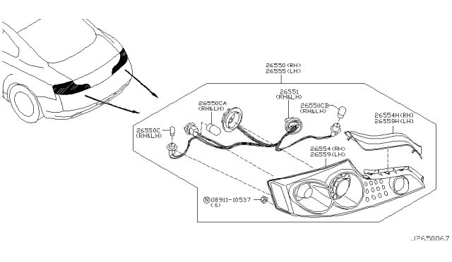 2006 Infiniti G35 Rear Combination Lamp Diagram 1