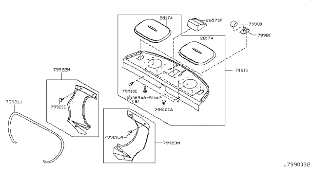 2003 Infiniti G35 Rear Trimming Diagram 1