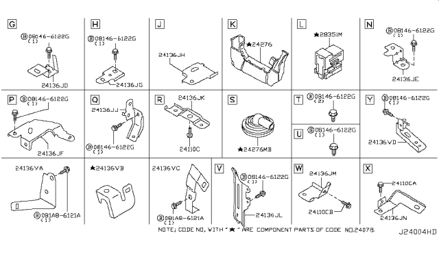 2007 Infiniti G35 Bracket Assy-Connector Diagram for 24236-CF40A